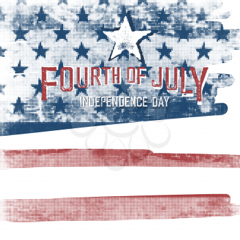 4th of july American Independence day poster. Halftone american flag background
