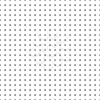 White background with seamless black crosses for design. Vector illustration.