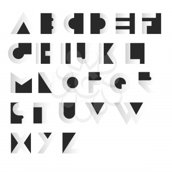 Geometric Retro Alphabet.  Art deco style. Type, font, vintage vector typography