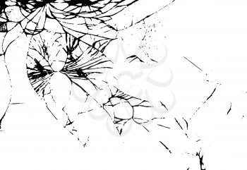 Glass crack on white background. Isolated vector illustration