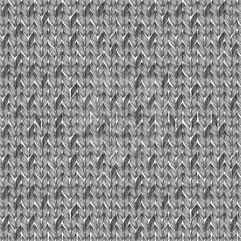 Knitted hand drawn seamless pattern