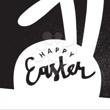 Happy Easter greeting card. Easter Bunny. Monochrome design