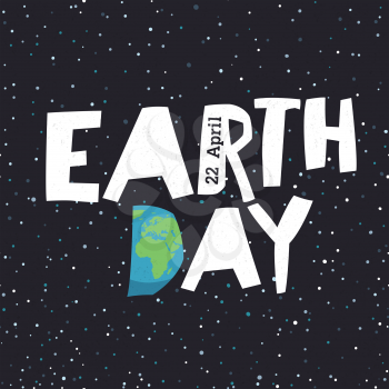 Happy Earth Day, 22 April. Abstract Logo in shape and colors of Earth planet. Design template for holiday projects