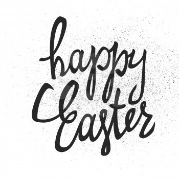 Happy Easter calligraphy with texture effect. Holiday greetings logotype. Hand drawn vector lettering. letters on white background. BEaster greetings illustration