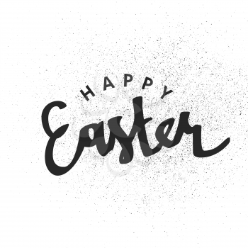 Happy Easter calligraphy with texture effect. Holiday greetings logotype. Hand drawn vector lettering. letters on white background. BEaster greetings illustration
