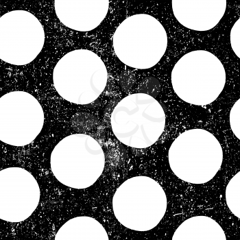 Grunge textured seamless grunge polka dot pattern.