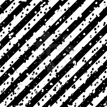 Seamless grunge diagonal lines and chaotic dots pattern. Abstract fashion background. Black and white