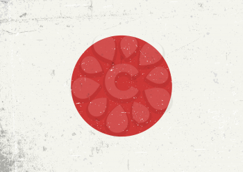 Grunge Japan flag. Abstract Japan patriotic background. Vector grunge illustration, A4 format