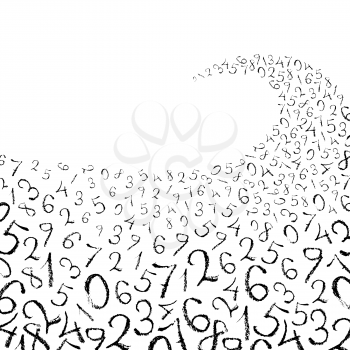 Back to school holiday background. Numbers swirl on white background. Vector illustratiuon