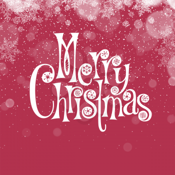 Merry Christmas Holiday Background. Snowfall and Greetings, vector card. 