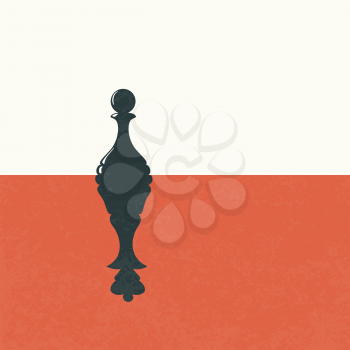 The chess pawn becomes a queen. Chess concept background, vector