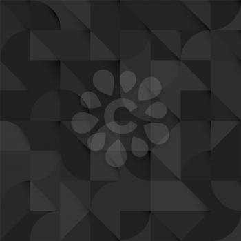 Dark black abstract Geometric Shapes Background. Seamless Vector