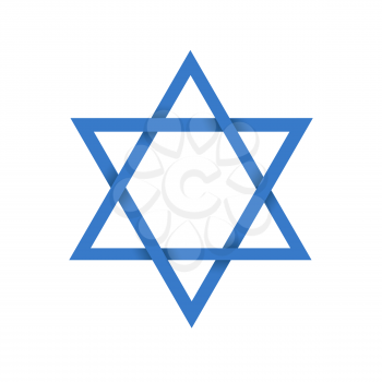 Vector illustration of Blue Magen David (star of David). Isolated on white background