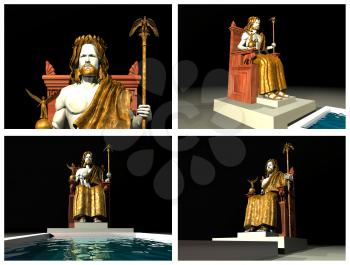 Statue of Zeus at Olympia. 3D reconstructions