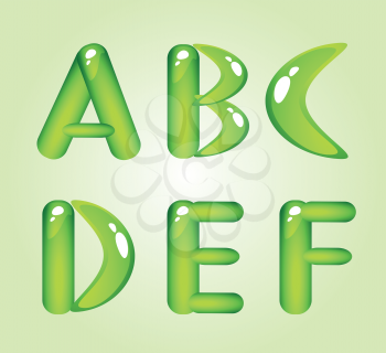 Green shiny alphabet. Part 1