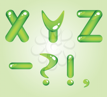 Green shiny alphabet. Part 5