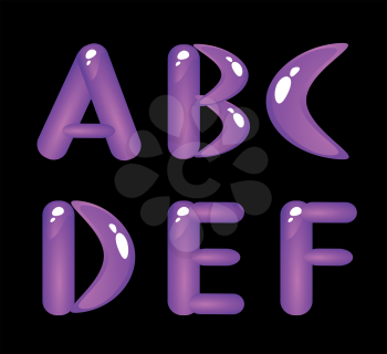 Violet shiny alphabet. Part 1