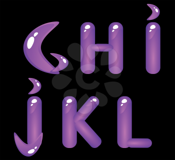 Violet shiny alphabet. Part 2