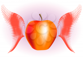 Flying red apple
