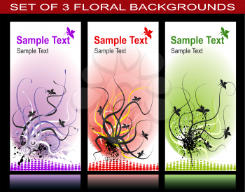Set of 3 floral backgrounds