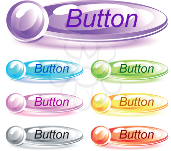 Set of glossy buttons. vector