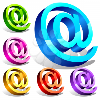 Set of 3d email symbols