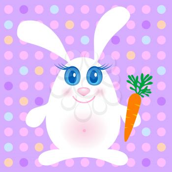 Cute rabbits with a carrot