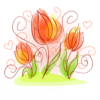 Cute floral background with a beautiful flowers