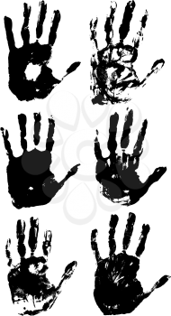 Set of hands imprints