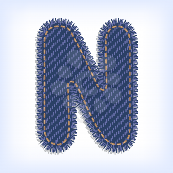 Letter N from jeans alphabet