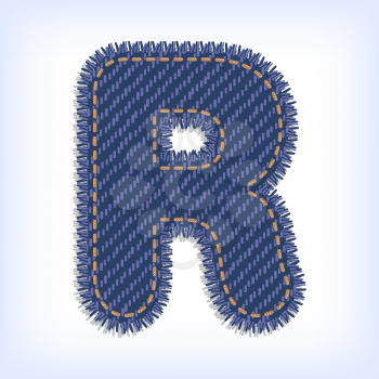Letter R from jeans alphabet