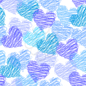 Valentine romantic seamless pattern with the hearts