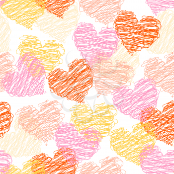 Valentine romantic seamless pattern with the hearts
