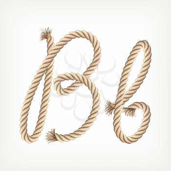 Rope alphabet. Letter B