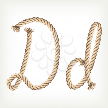 Rope alphabet. Letter D
