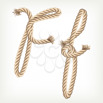 Rope alphabet. Letter F