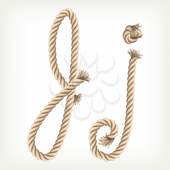 Rope alphabet. Letter J