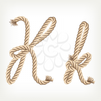 Rope alphabet. Letter K