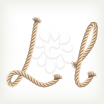 Rope alphabet. Letter L