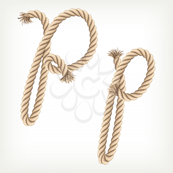 Rope alphabet. Letter P