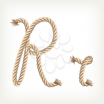 Rope alphabet. Letter R
