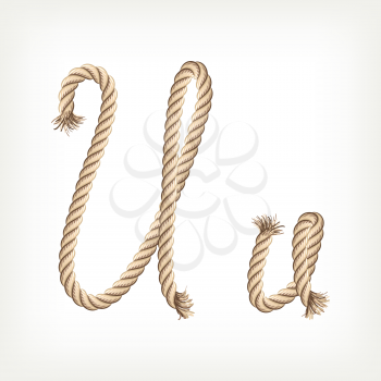 Rope alphabet. Letter U