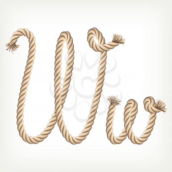 Rope alphabet. Letter W