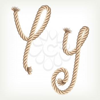 Rope alphabet. Letter Y