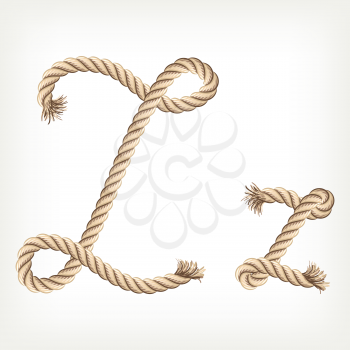 Rope alphabet. Letter Z