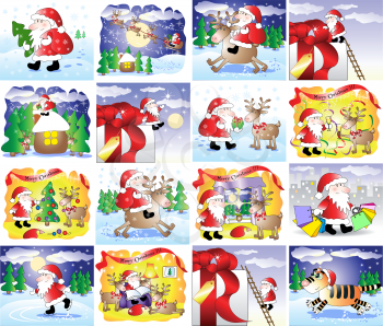 Set of 16 fanny Christmas cards
