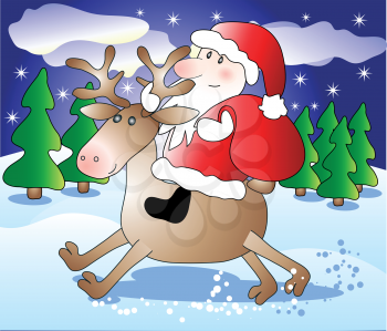 Santa on a deer