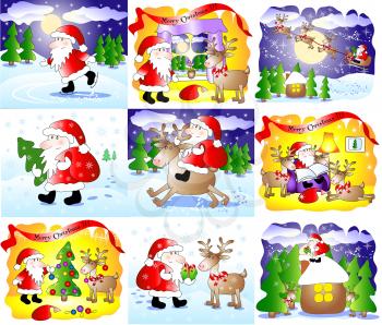 Set of 9 fanny Christmas cards