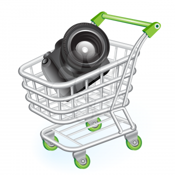 Shopping cart with photo camera