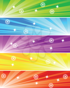 Set of colorful christmas banners